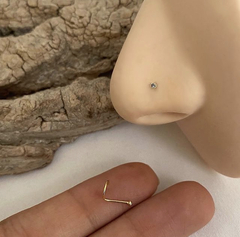 Nostril/ ouro 18k/ zircônia 1.5mm