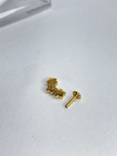 Labret/ hélix/flor/ titânio gold/ - loja online