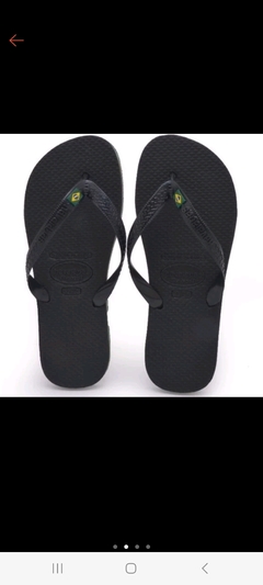 Kitt 2 Chinelos Havaianas, Bandeira Brasil Unissex Preto, Confortavel Promoção.