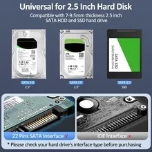 SSD/HDD - Case de alta velocidade, suporte para Hd Externo USB 3.0 para 2.5 Polegada - SATA2 3 - Com suporte de cabo 6TB HDD Enclosure - loja online