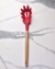 Imagem do Combo com 10 Utensílios de Silicone Vermelho com Cabo de Bambu