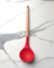 Concha de silicone c/ cabo de bambu vermelho 31cm