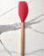 Espátula de silicone c/ cabo de bambu vermelho 31 cm