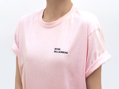 Playera "rosa millennial" letras negras - comprar en línea