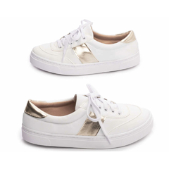 Tênis Feminino Branco e Dourado TORRICELLA - 5000-12B - loja online