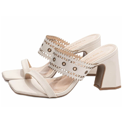 Sandália Tamanco Feminino Off White TORRICELLA - 60-513A na internet