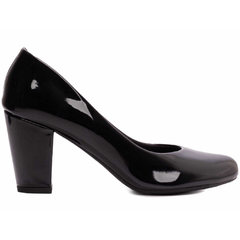 Sapato Scarpin Bico Redondo Verniz Preto TORRICELLA - 700A - loja online