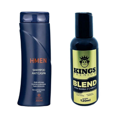 Kit Shampoo Anticaspa HND e Blend Kings Premium Barba-Cabelo