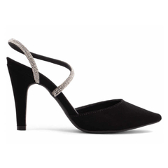 Sapato Scarpin Nobuck Preto com Strass TORRICELLA - 67080A - loja online