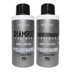 Kit Shampoo e Condicionador Cabelo e Barba Tróia Hair - 300ML na internet