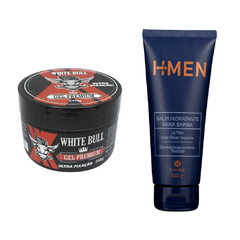 Kit Gel Premium White Bull e Balm Hidrat. para Barba HND