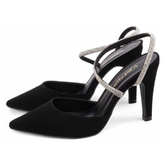 Sapato Scarpin Nobuck Preto com Strass TORRICELLA - 67080A - comprar online