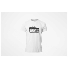 Camiseta Masculina Classic - Pai Herói - Branca - Lu.com Variedades