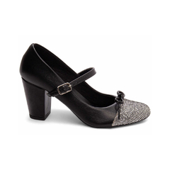 Sapato Boneca Mary Jane Preto e Glitter TORRICELLA - 772A