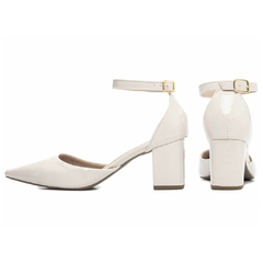 Sapato Scarpin Feminino Off White TORRICELLA - 606B - Lu.com Variedades