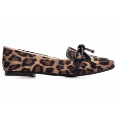 Mocassim Feminino Rasteiro Tecido Onça Torricella - 456.012B - comprar online