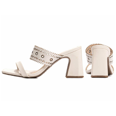 Sandália Tamanco Feminino Off White TORRICELLA - 60-513A - Lu.com Variedades