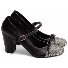 Sapato Boneca Mary Jane Preto e Glitter TORRICELLA - 772A na internet