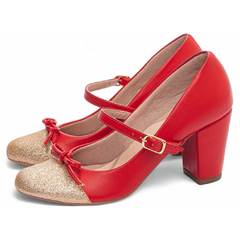 Sapato Boneca Mary Jane Vemelho e Glitter TORRICELLA - 772B - comprar online