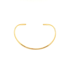 Colar Choker Tubo Liso Dourado