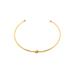 Colar Choker Liso com Nozinho no Centro