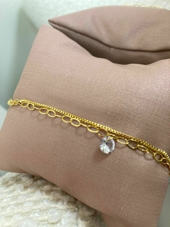 Pulseira Dupla Elos e Veneziana Cristal