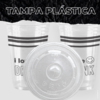 TAMPA PLÁSTICA TRANSPARENTE 550 ml - 10mil und - R$ 0,20und