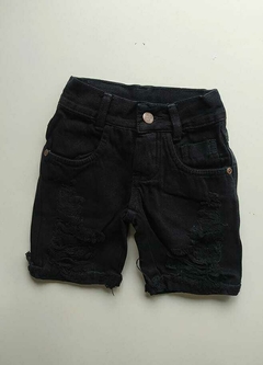 Bermuda Jeans - Destroyed / Preto