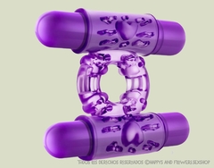 Anillo vibrador dos balas violeta - tienda online