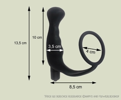 Plug de silicona vibrador con anillo peneano - Happys & Flowers