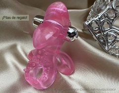 Anillo vibrador doble rosa - comprar online