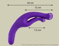 Vibrador recargable Wellness con estimulador de clítoris