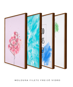 Quadro Decorativo - Conjunto Flamingo Beach - Studio Rosso Art e Design