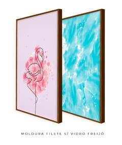 Quadro Decorativo - Flamingo's Beach - Studio Rosso Art e Design