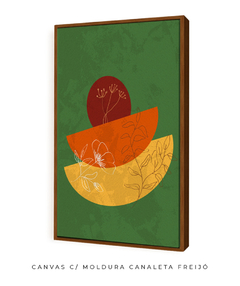 Quadro Decorativo - Flores em formas VERDE - loja online