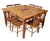 Conjunto Mesa 1,50 x 1,50 "Marchetada" com Oito Cadeiras Country G - 45681