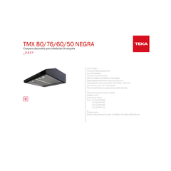 CAMPANA DE EMPOTRE TMX 80 NEGRA -  MADERCENTER