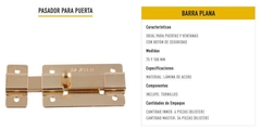 PASADOR DE BARRA PLANA 75MM LB 6872 - comprar en línea