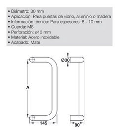 JALADERA UDO CC 350MM A. I. 903.05.980 - comprar en línea