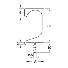 JALADERA DE PERFIL ALUMINIO PLATA 2500MM 126.27.904 - comprar en línea