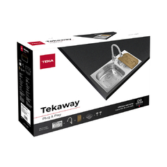 TARJA FREGADERO TEKAWAY DM 33.22 2 CUBETAS + GRIFO + ACCESORIOS + TABLA DE CORTE 115050007 - comprar en línea