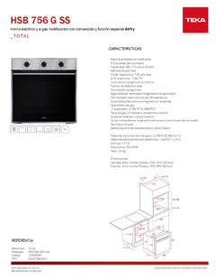 HORNO ELECTRICO Y A GAS AIRFRY HSB 756 G SS -  MADERCENTER