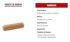 TAQUETE DE MADERA RANURADO 8X30MM 3409 - comprar en línea