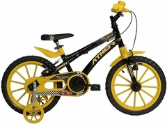 BICICLETA 16 BABYLUX MASCULINA PRETA COM KIT AMARELO