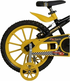 BICICLETA 16 BABYLUX MASCULINA PRETA COM KIT AMARELO - comprar online