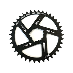 COROA ICTUS DIRECT OFFSET 3MM 38 T PRETA (COMPATIVEL SRAM)