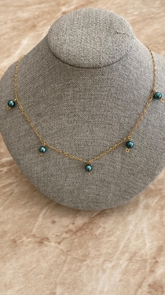 Collar perlas azules - comprar en línea