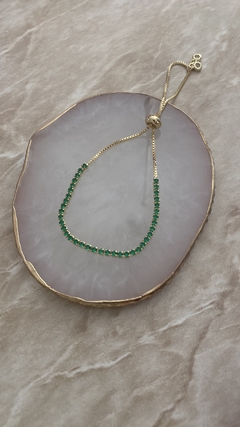 Pulsera zirconia verde