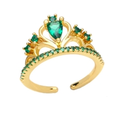 Anillo corona esmeralda