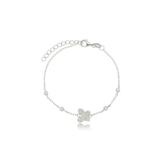 Pulseira mini borboleta cravejada no fio tiffany